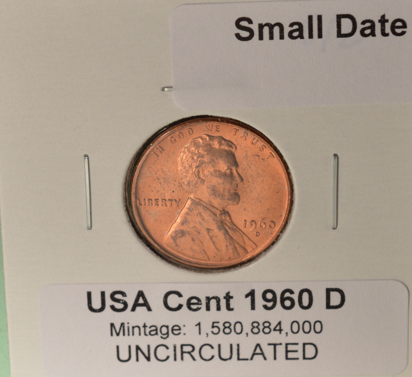 1960 D small date - USA Lincoln Cent - UNCIRCULATED