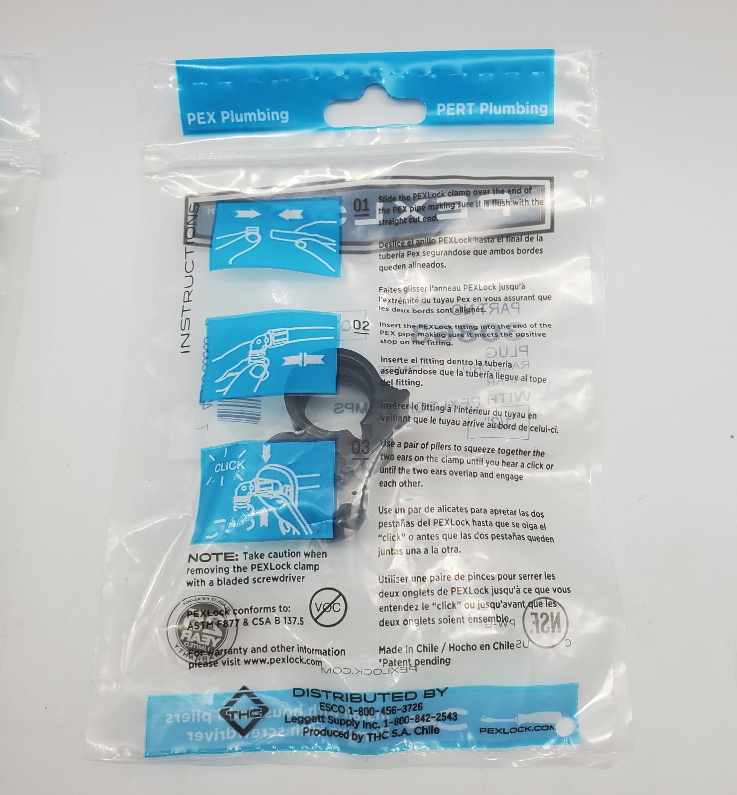 2 Pkgs (2 Plugs Total) Pex Plumbing Pexlock Plug Clamps 1/2" 30863