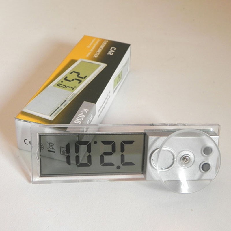 Interior Suction Cups LCD Digital Display Meter Thermometer Car Decoration