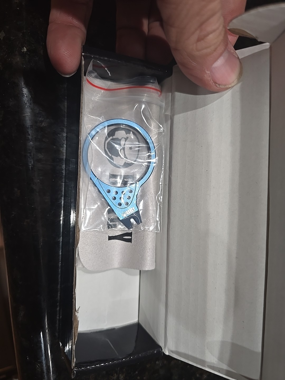 Kubey Blue Titanium Keyring Pry Bar Multi-Tool 410B