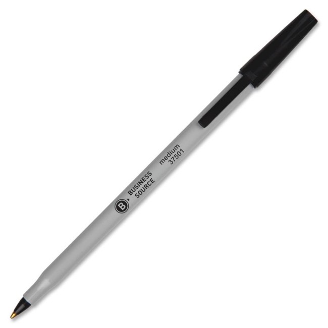 Business Source BSN37531 Ballpoint Stick Pens Black Ink 60/Box