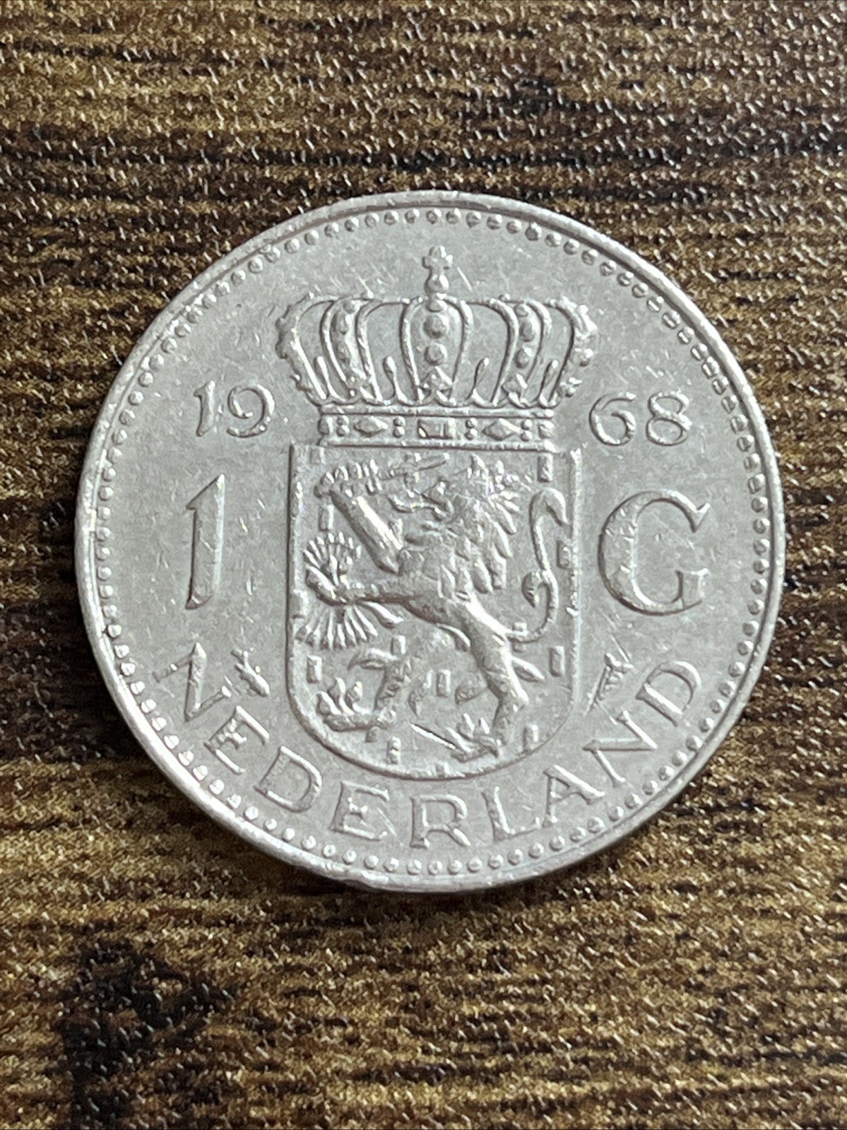 1968 Netherlands 1 One Gulden Actual Coin TB5135*