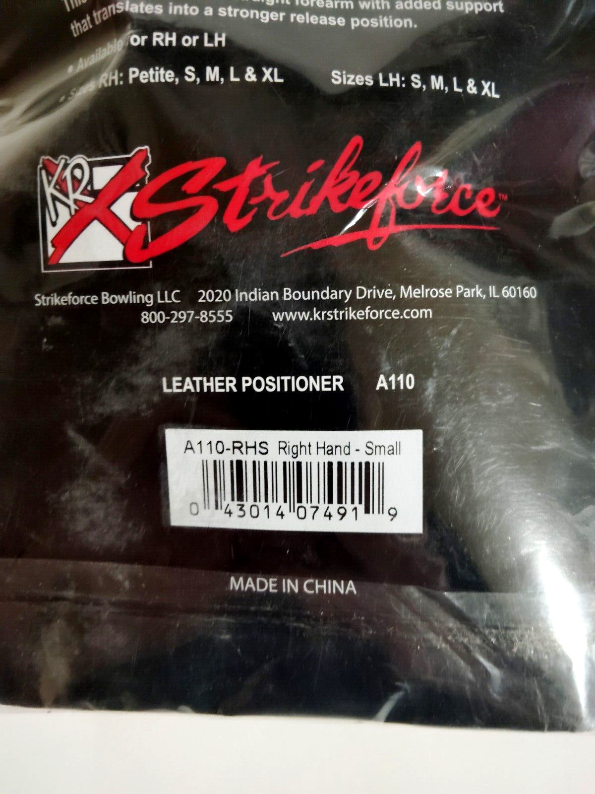 KR Strikeforce Positioner Right Hand Small Leather Bowling Wrist Support Black