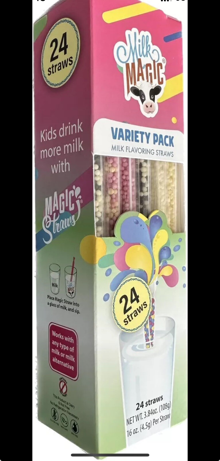 (pack Of 2) Magic Milk Straws Varieties Pack (24 count)