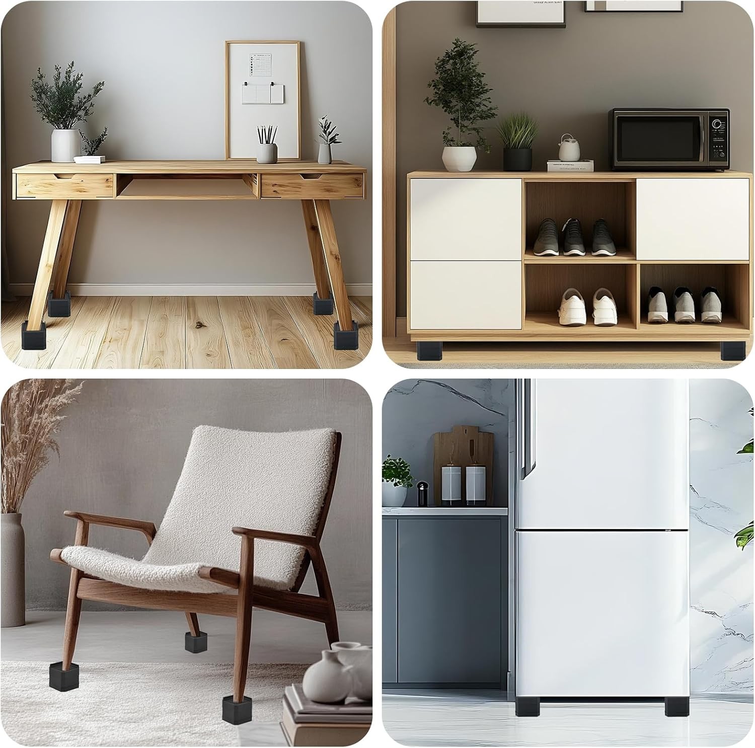 Heavy Duty Furniture Risers, Stackable Bed Risers, Adjustable Bed Raising Blocks