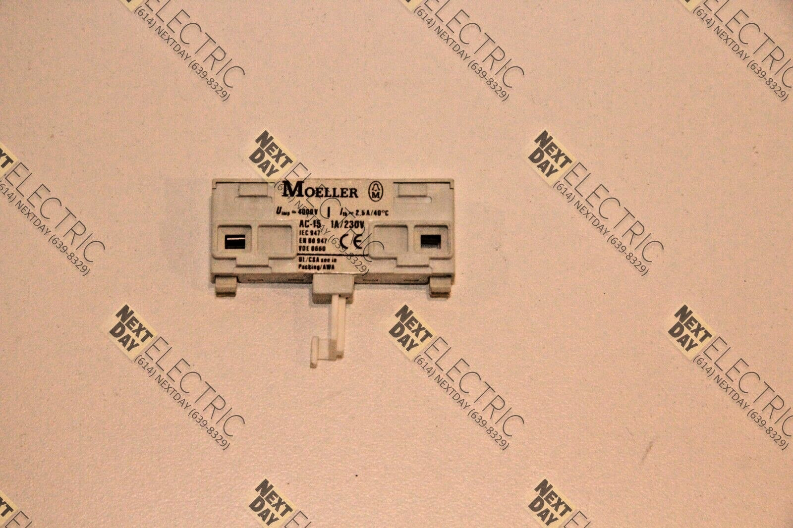 Klockner Moeller, AC-15, NHI-E-10-PKZ0, Auxiliary Contact Block 1 NO Open Eaton