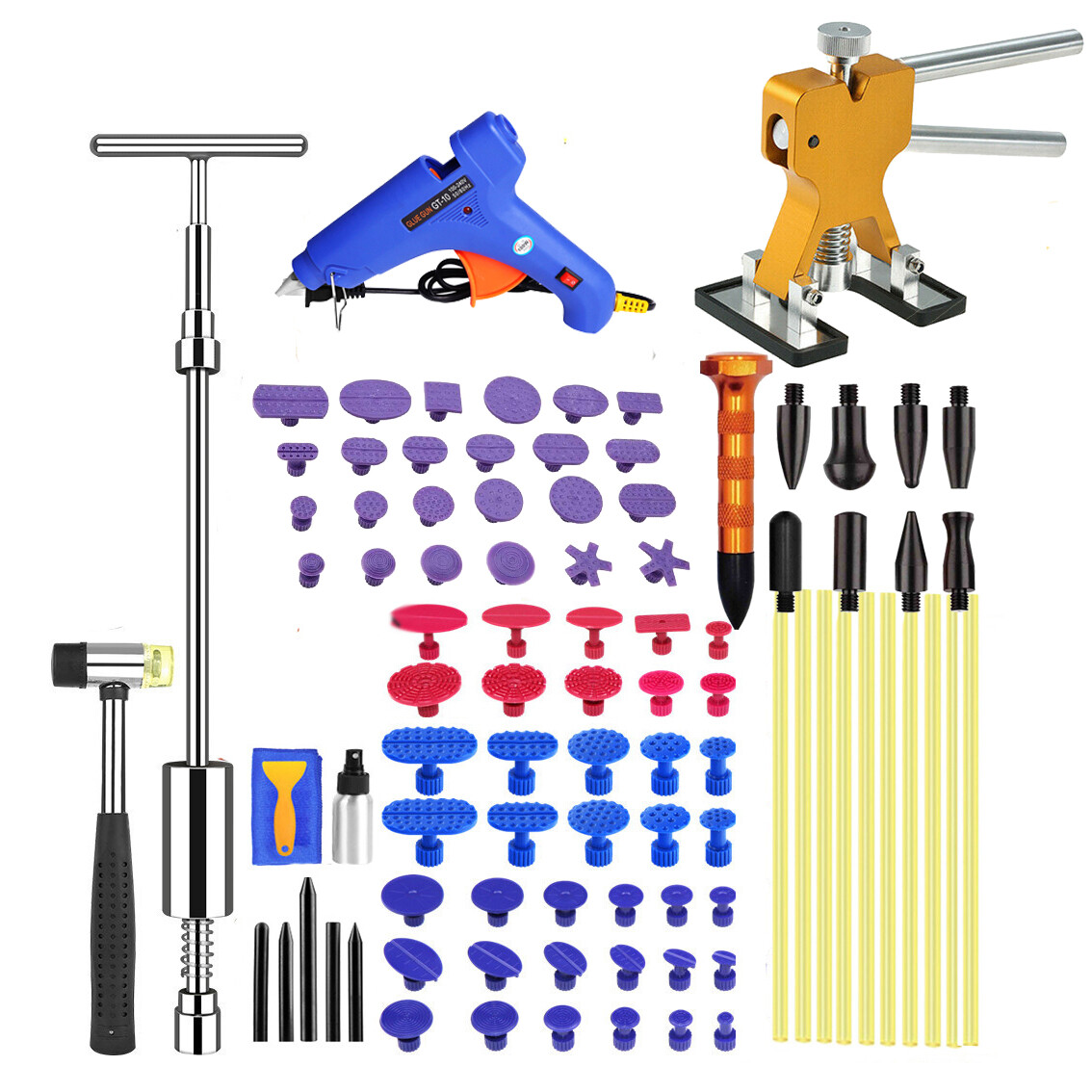 US Car Body Dent Puller Hammer Tool Paintless Hail Damage Remover Repair Kit