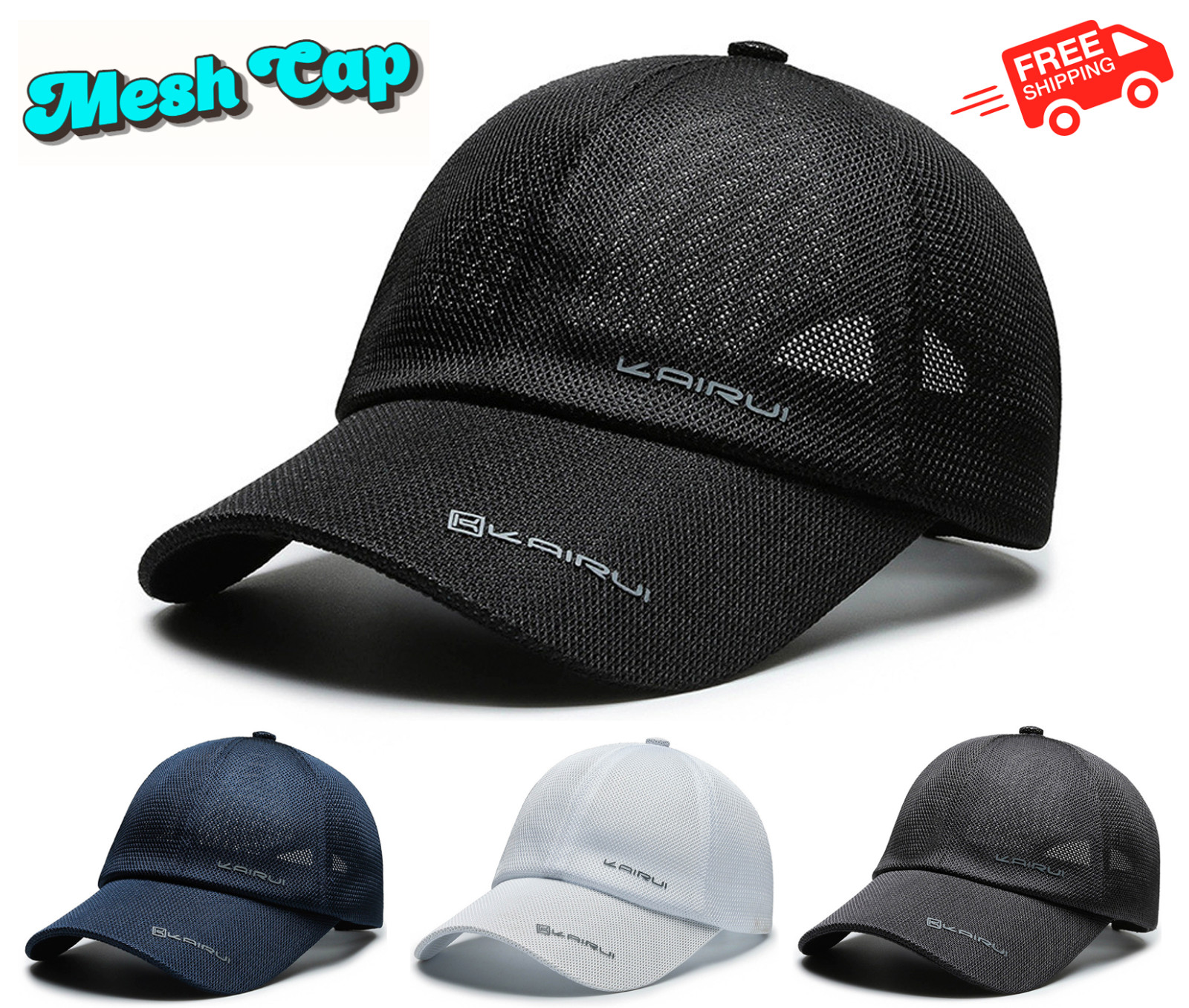 Summer Mesh Baseball Cap Adjustable Breathable Men's Women's Outdoor Dad Hat
