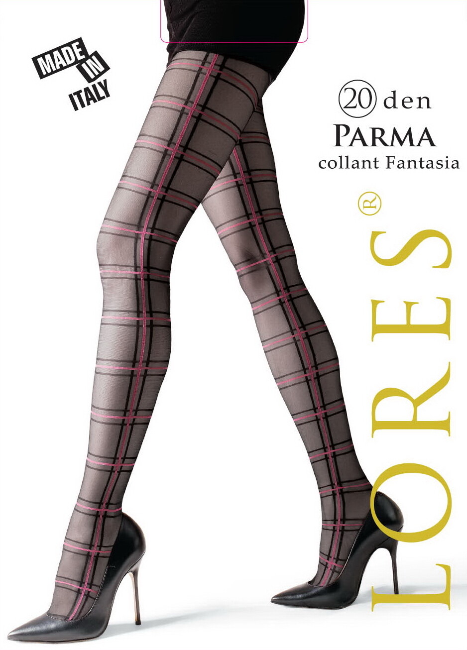 Lores Parma women's fancy tights in checkered print back in fashion 20 Den Black