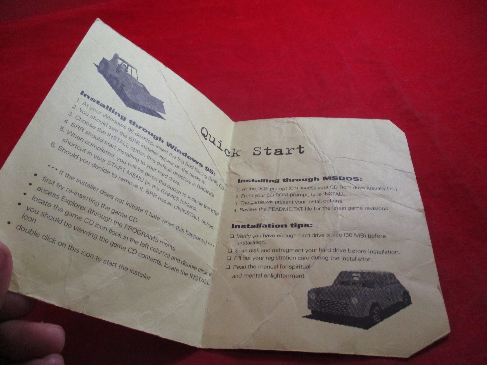 Big Red Racing Computer PC Manual Instruction Manual Booklet ONLY