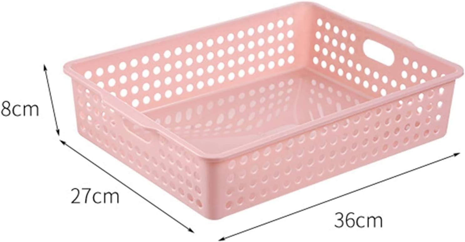 8 Pack Plastic Storage Baskets - Colorful Paper Organizer Baskets Plastic Shelf