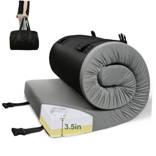 3.5" Extra Thick Foam Camping Mattress, Waterproof Cover & Cot(72"X 24" X 3.5")
