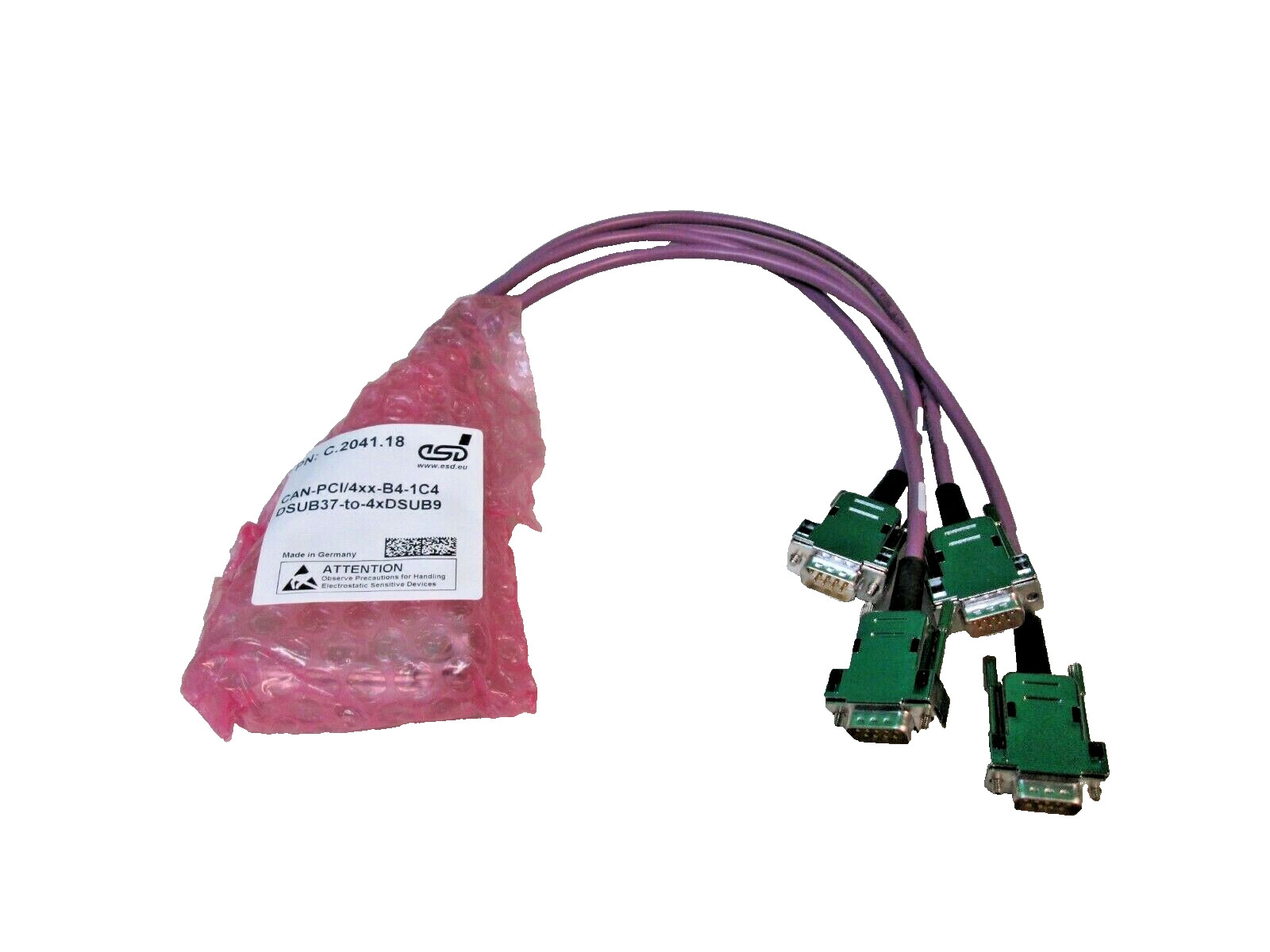 ESD CAN-PCI/4XX-B4-1C4 DSUB37-to-4xDSUB9 CAN ADAPTER CABLE C.2041.18 NEW