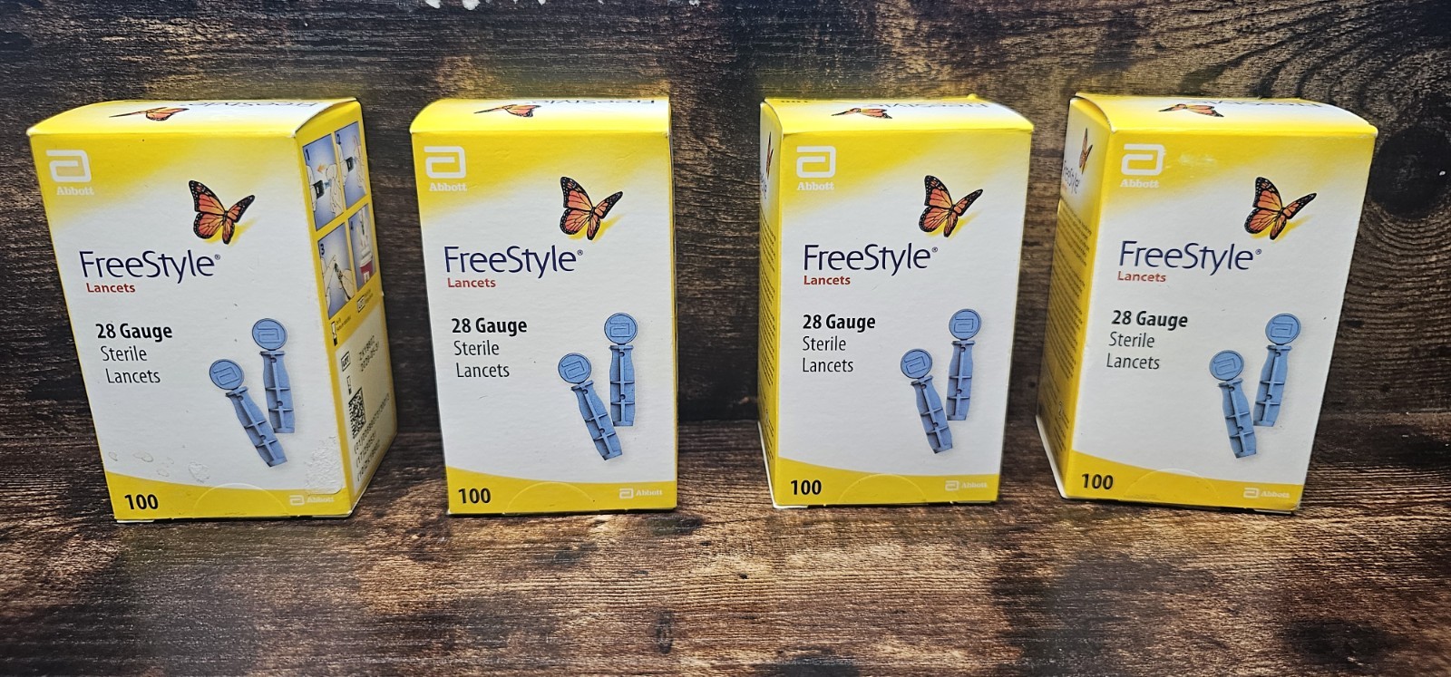 Freestyle 28 Gauge Sterile Lancets  Pack of 100 Each Exp 5/29+  Lot Of 4