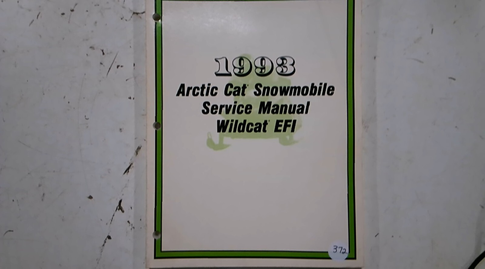 2254-879 1993 ARCTIC CAT  Wildcat EFI Snowmobile Shop Service Repair Manual M372