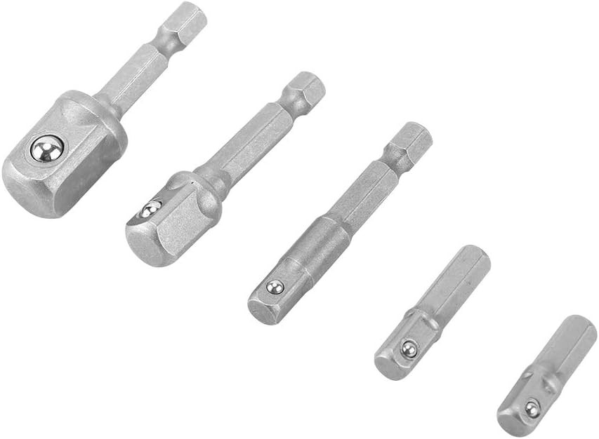 5 pcs Hex Shank to Head Socket Bit Adapters Set 1/4 Impact Drive, for...