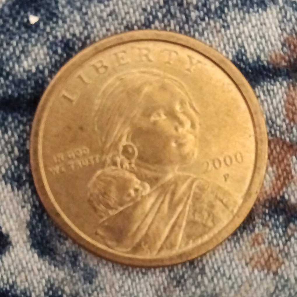 2000-P Sacagawea Native American $1 Dollar Coin, Business Strike Copper