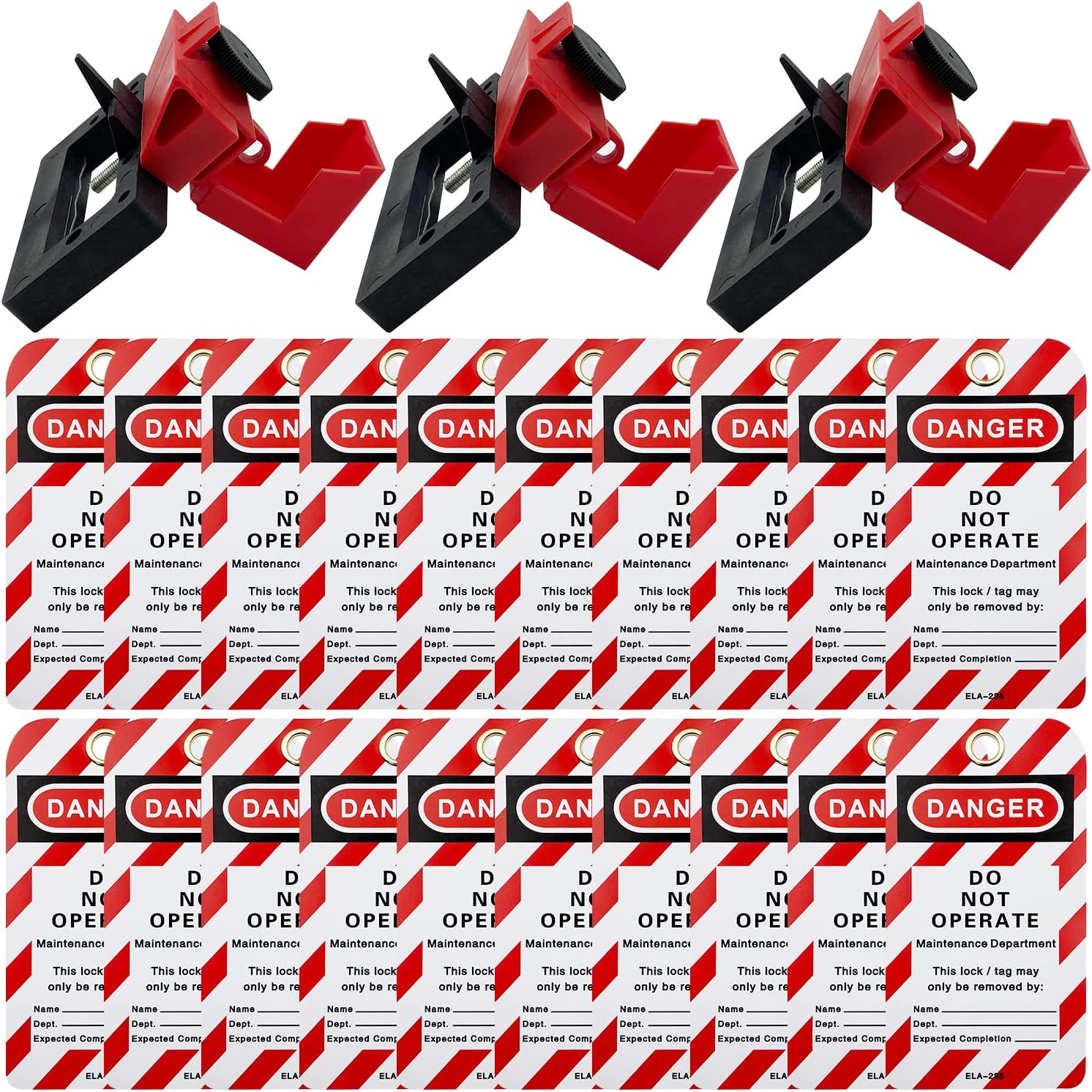 Circuit Breaker Lockout Device - Lockout Tagout Kit 3 PCS Universal Clamp Lockou