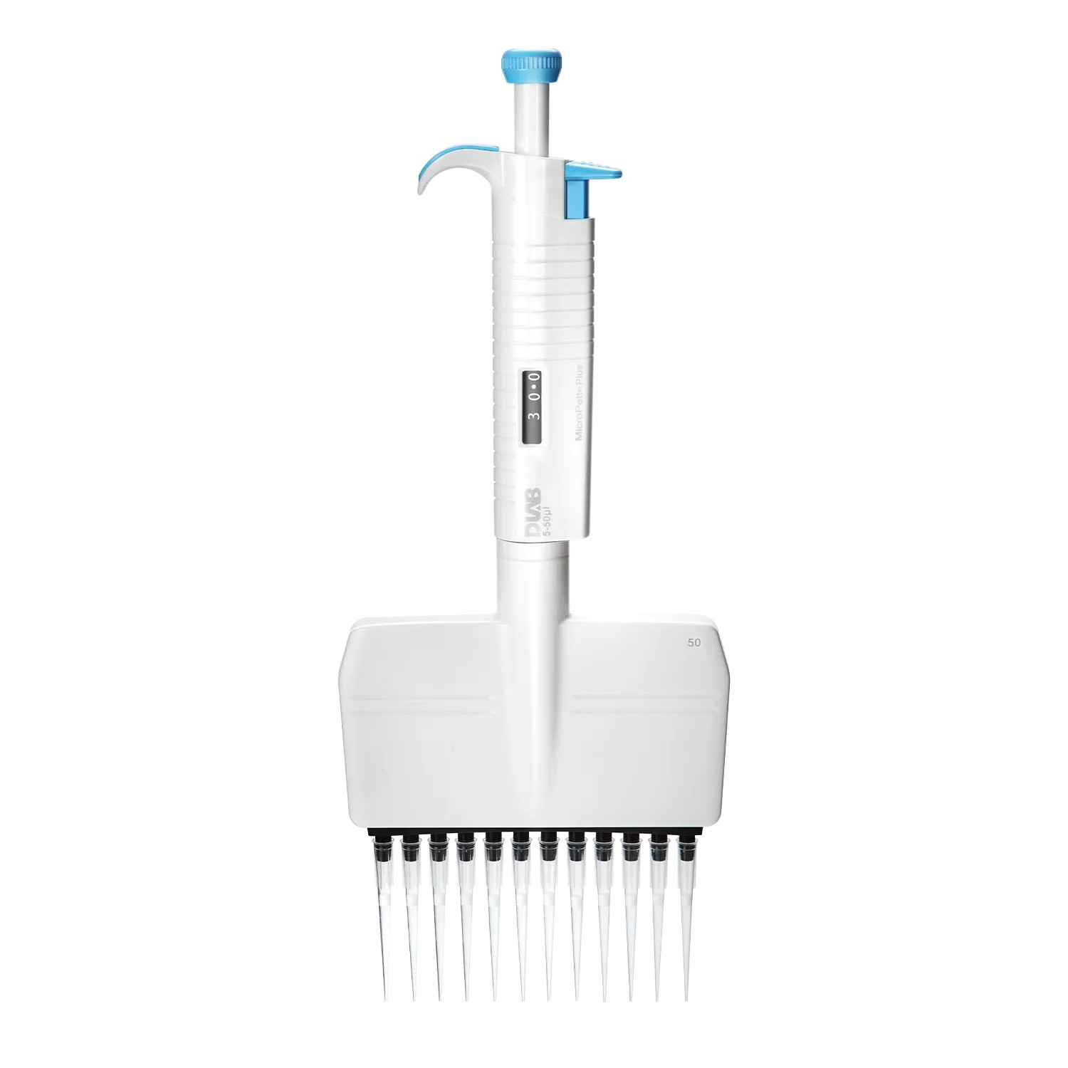 MicroPette Plus 12-Channel Pipette 5-50uL Adjustable for 96-Well Plate Lab