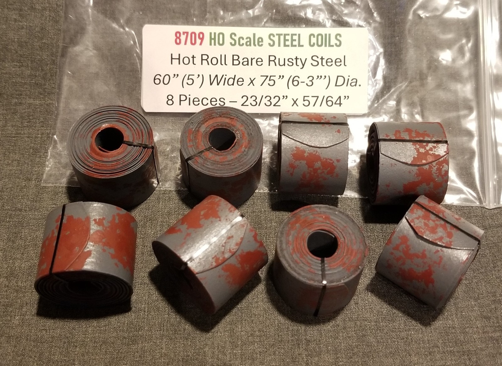 LMH 8709 Detail Part STEEL COIL Car Truck Load Hot Roll Mill 8 Coils 60" x 75"