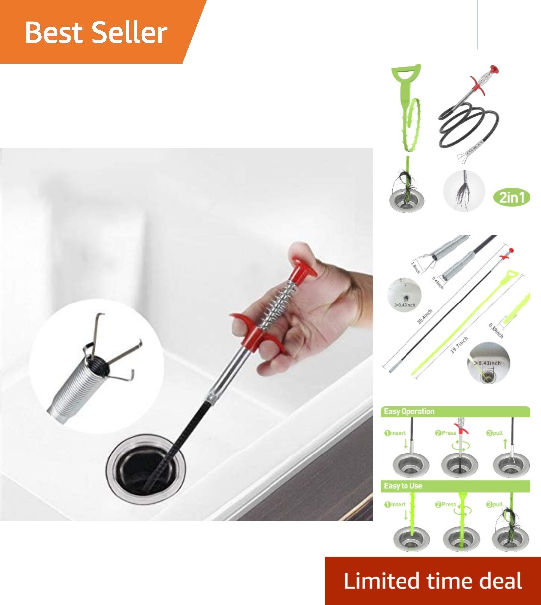 Stainless Steel 35.4-Inch Grabber Tool for Effective Household Clutter Removal