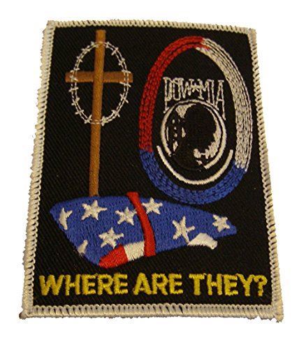 POW MIA WHERE ARE THEY W/ US FLAG AND CROSS PATCH PRISONER WAR MISSING ACTION