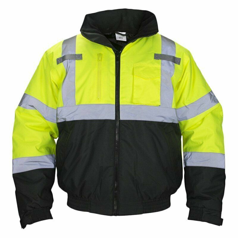 SAS 690-1511 HI-VIZ APPAREL HOODED BOMBER JACKET SIZE:2XLARGE UPC:781311695115