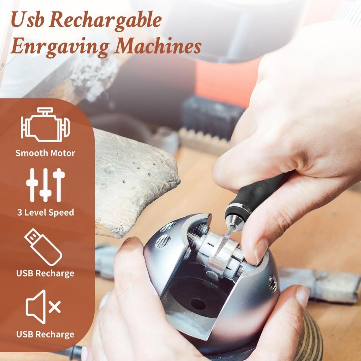 Cordless Electric Mini Drill Grinder Engraving Pen Variable Speed Rotary Tool