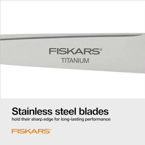 Fiskars 8" Comfort Grip Titanium All Purpose Scissors, Sharp Stainless Steel
