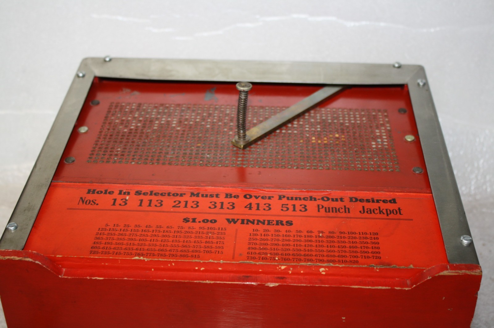 Vintage Collectible 1930’s or 40’s Coin Operated Punch Board Machine With Keys