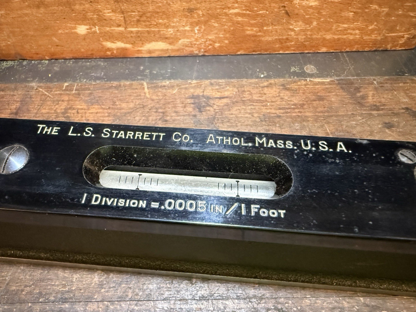 Starrett No. 199 Vintage Master Precision Level w/Wood Case – .0005”/ft