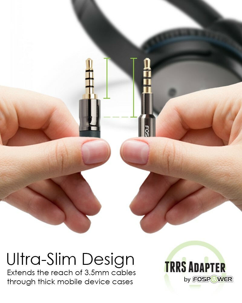3.5mm Slim TRRS Headphone Extender Extension AUX Stereo Audio Adapter Plug Jack
