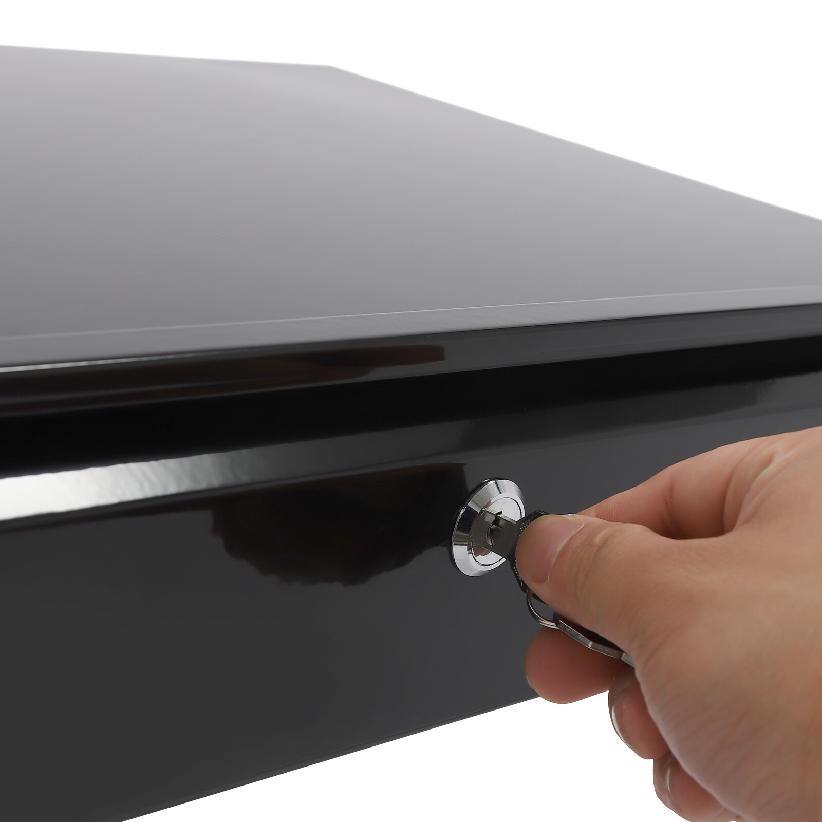 Slide Out Cabinet Drawer Pull Out Under Desk Drawer For Office With Lock Black