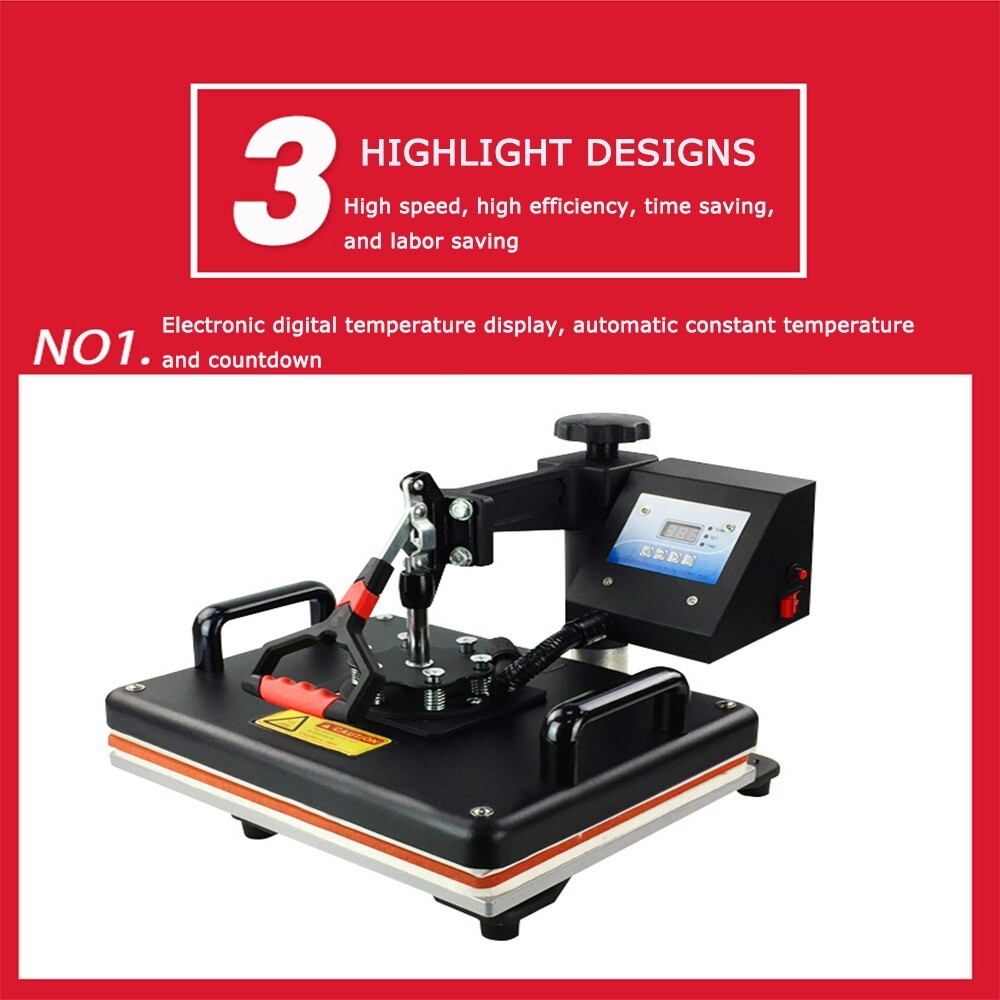 6 in 1 Multi-function 12*15 inch Heat Press Machine w/Cup/Hat/Plate Heat