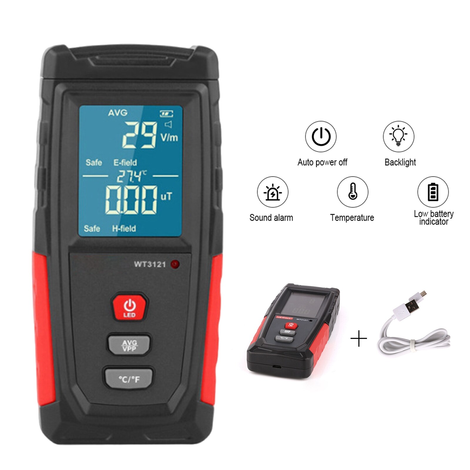 5G 4G Rechargeable Digital EMF Electromagnetic Radiation Meter Tester Detector