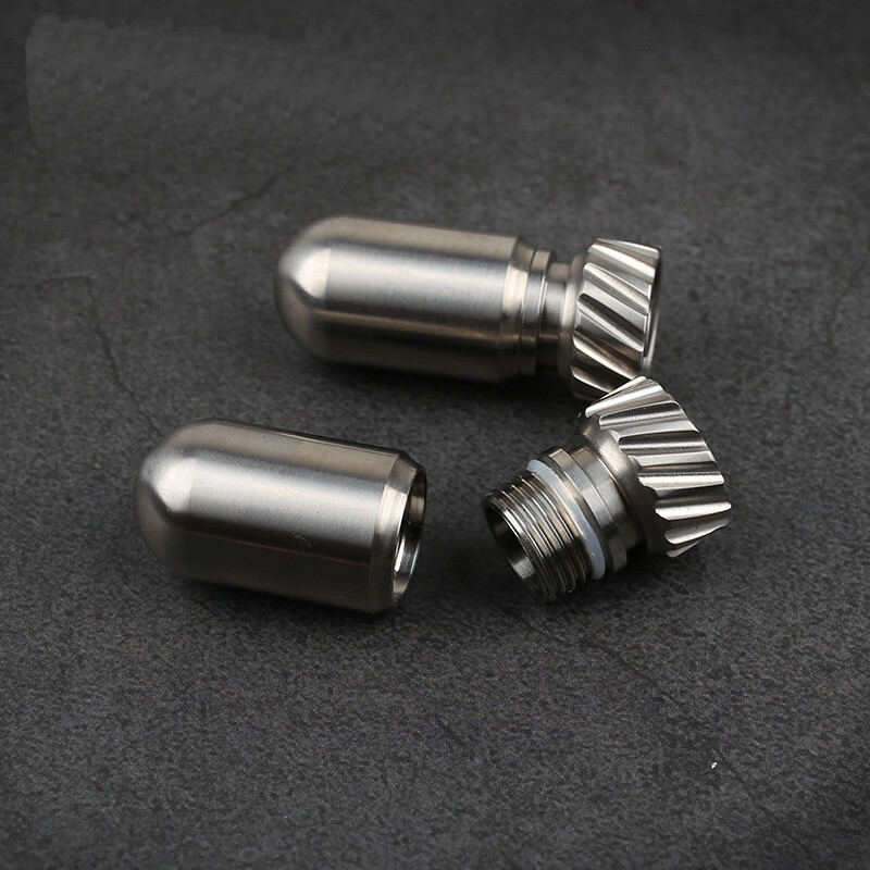 Titanium Waterproof Tank Survival Seal Container Necklace Keychain Pill Box EDC