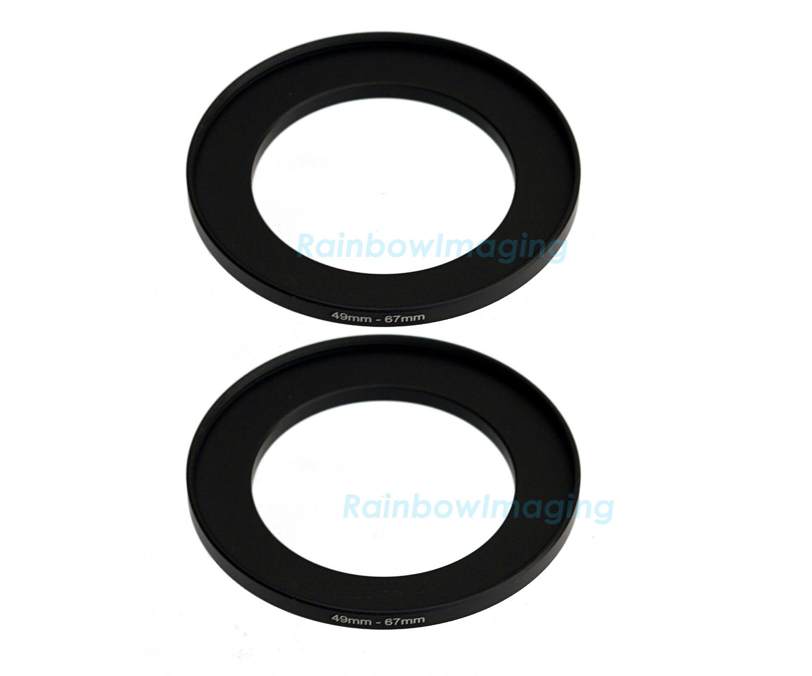 (2 Pcs) 49-67mm 49 mm to 67 mm Metal Step Up Lens Filter Ring Adapter US Seller