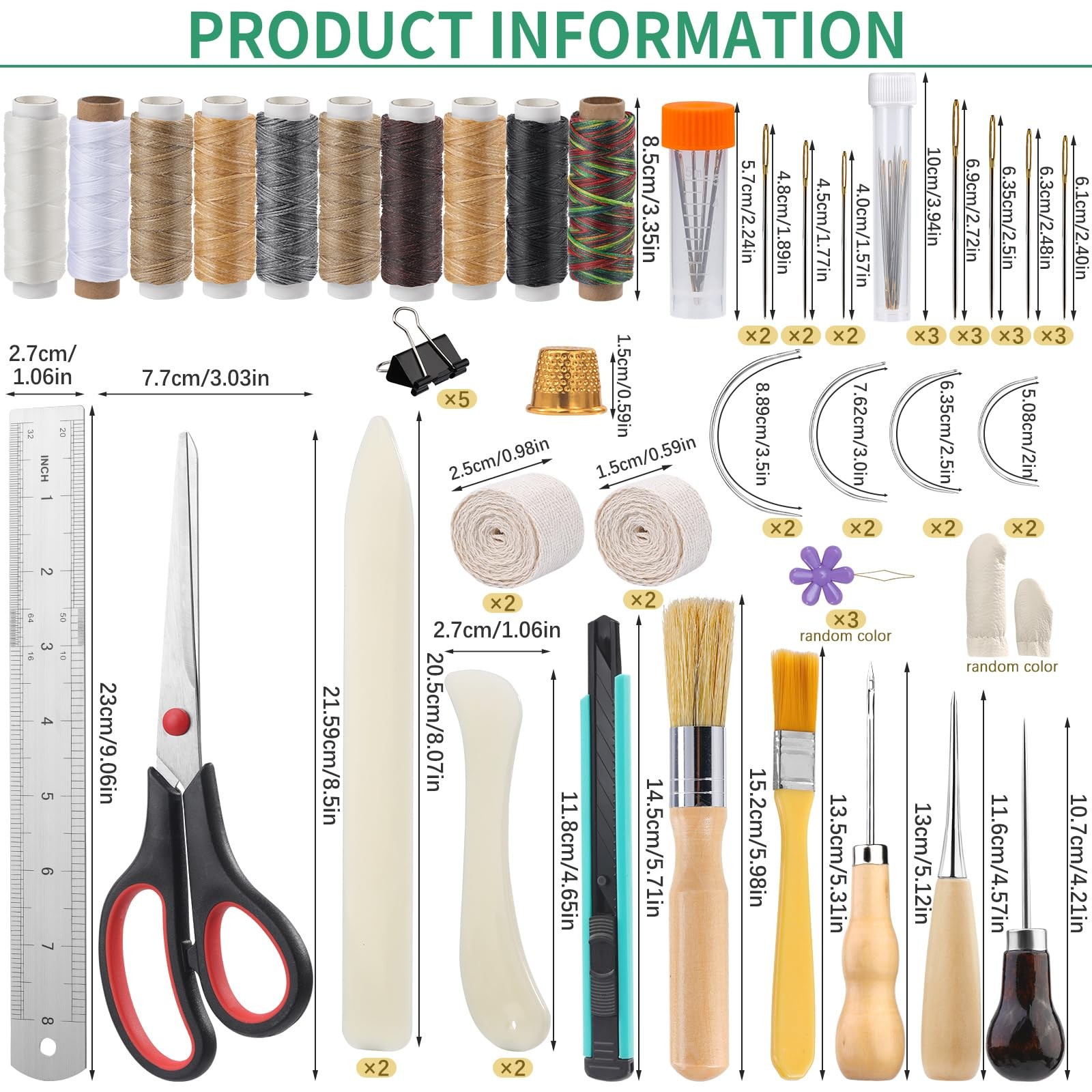 65 Pcs Book Binding Kits Book Binding Materials Bone Folder Tool Bookbinding Sup