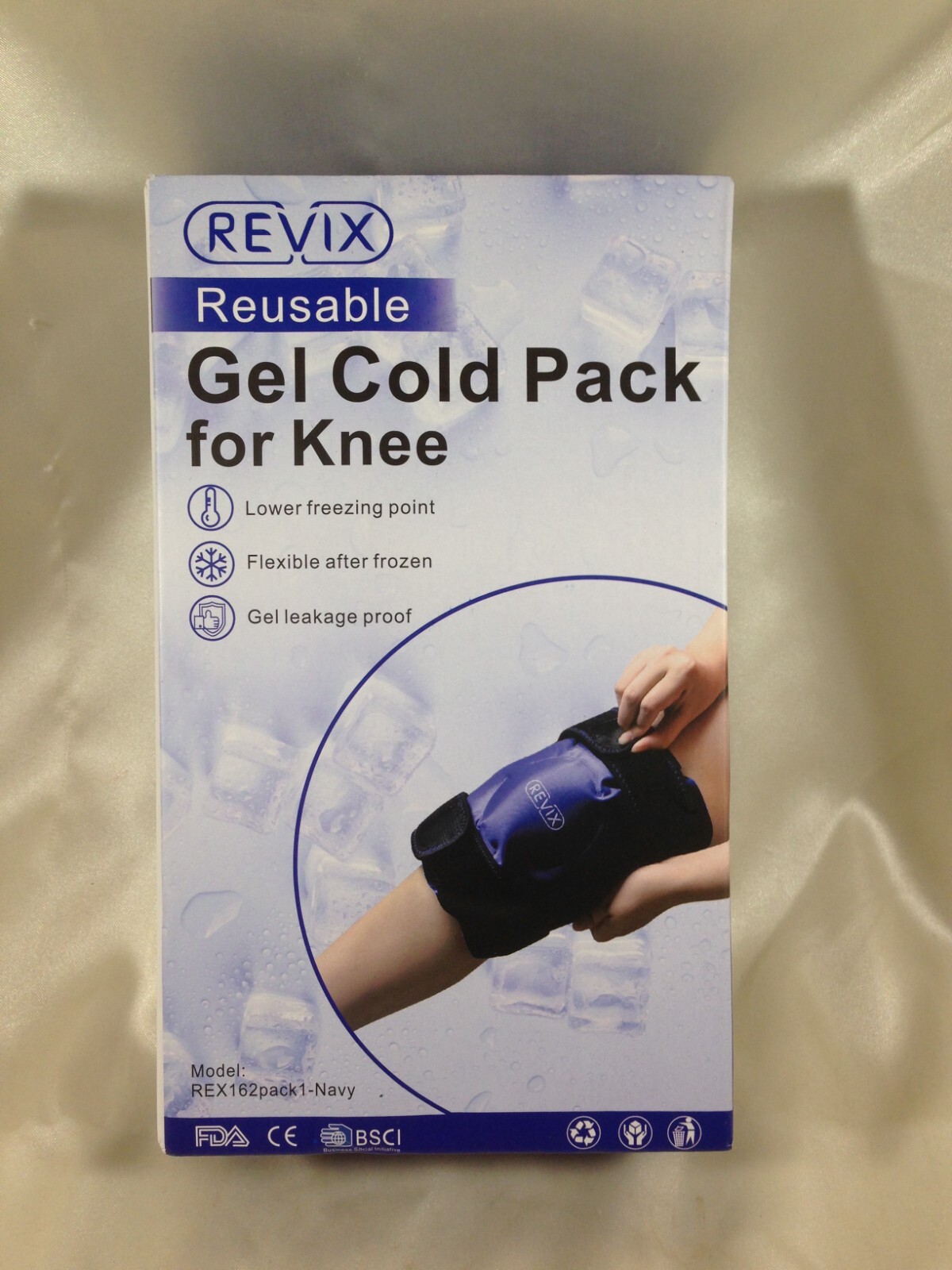 REVIX Reusable Gel Cold Pack for Knee REX162 Navy Blue