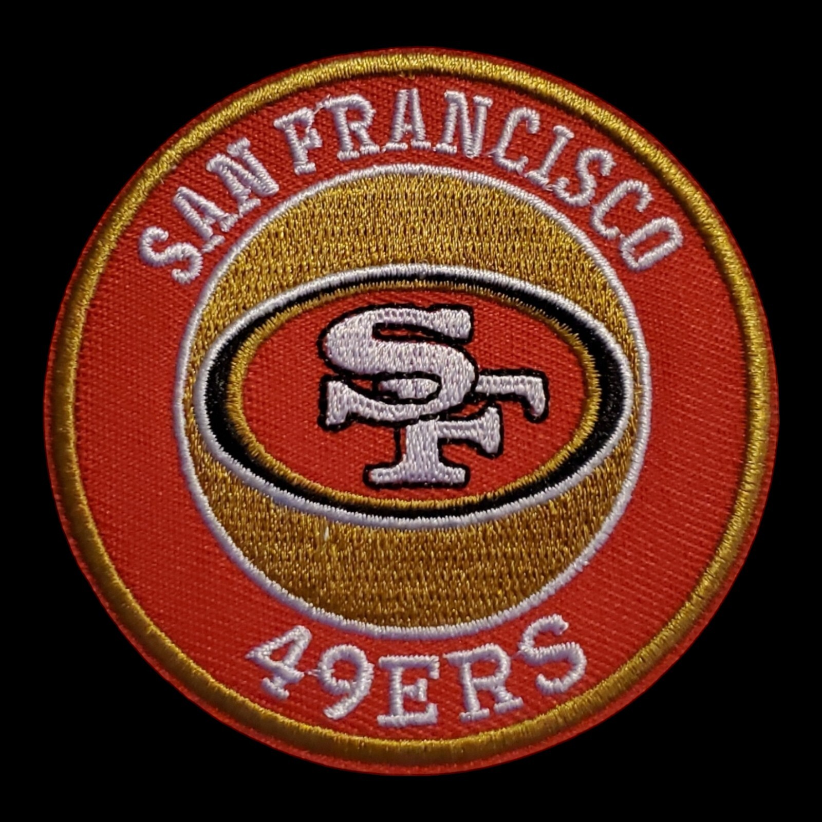 San Francisco 49ers Vintage Round Style Patch. Embroidered. Iron On. 3"x3"