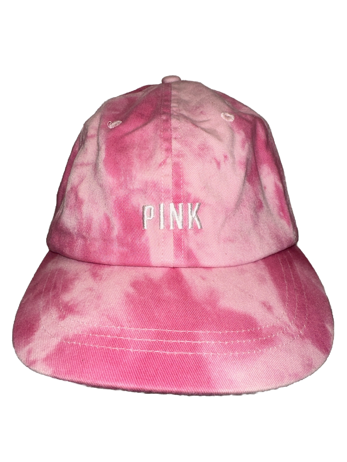 PINK Brand Victoria’s Secret Hat Cap Pink Letters Tie Dye Cotton Strap Buckle