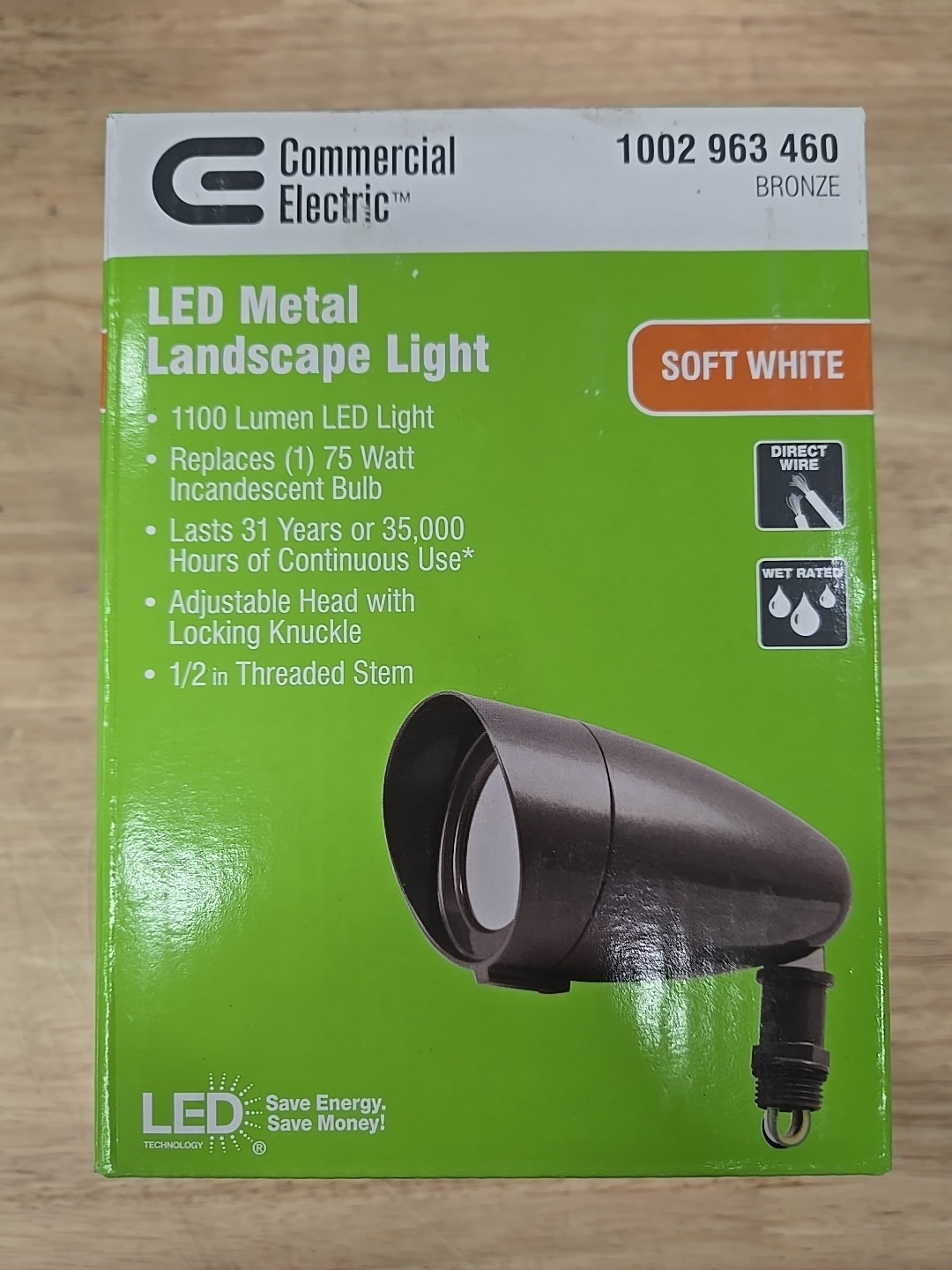 Commercial Electric Integrated LED Landscape Flood Light Bronze 14-Watt