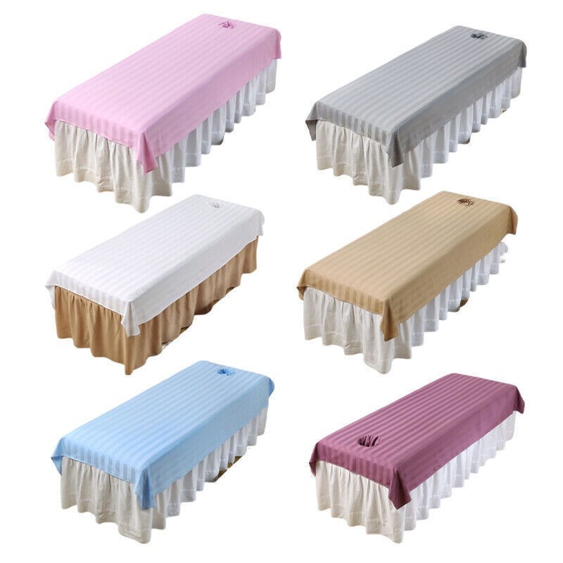 1Pc Reusable Beauty Massage Table Cover Spa Bed Salon Couch Sheet with Face Hole