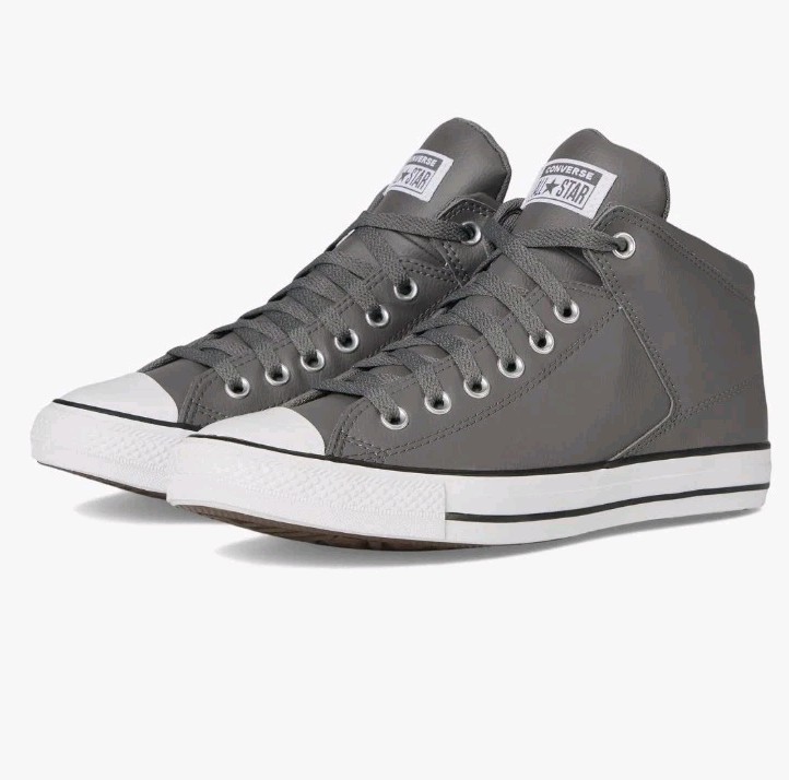 Converse CTAS High Street Mid Shoes A09524C Shark Gray Faux Leather Mens Size 9