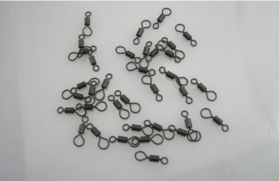 1000 Black Matt Large Big Eye Helicopter Swivels size 11, Carp Fishing Swivels
