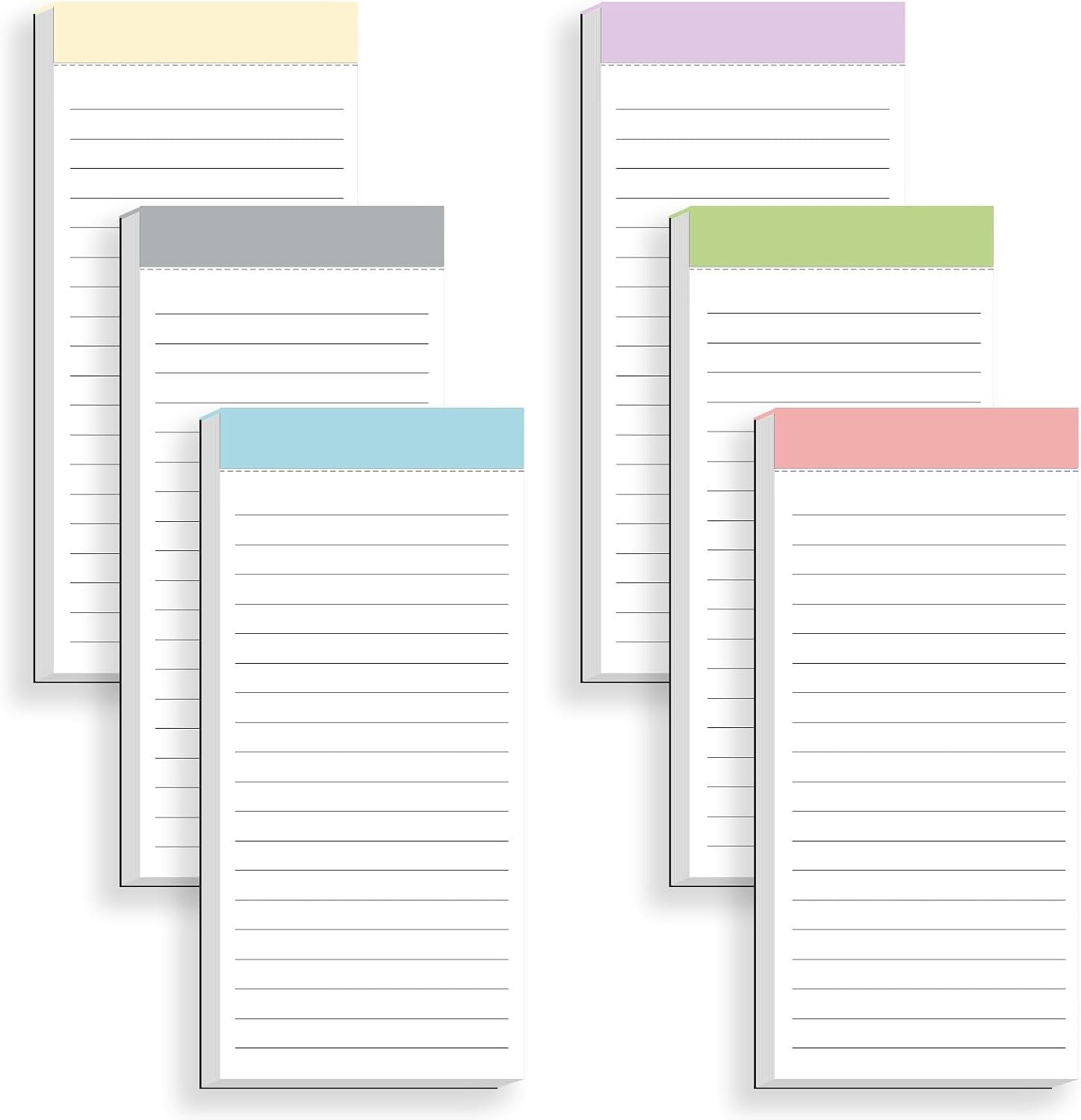 6 Pack Magnetic Notepads for Fridge, Grocery List Magnet Pad for Refrigerator,