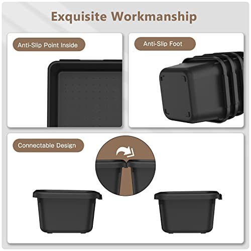 【????? & 5 Size】Tool Box Organizer Tray Divider Set, 5 size 46pcs Black