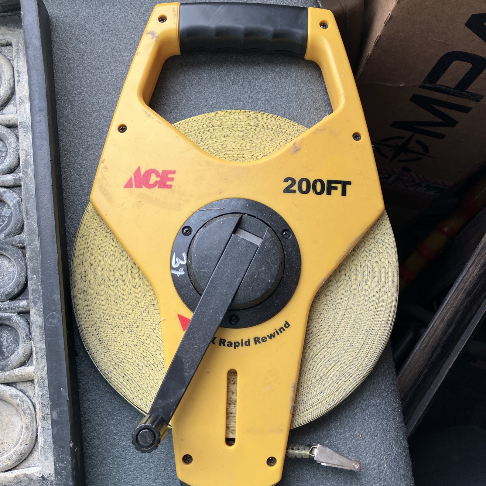ACE Branded Johnson Level 200 Ft Fiberglass Long Tape Measure with Rapid Rewind