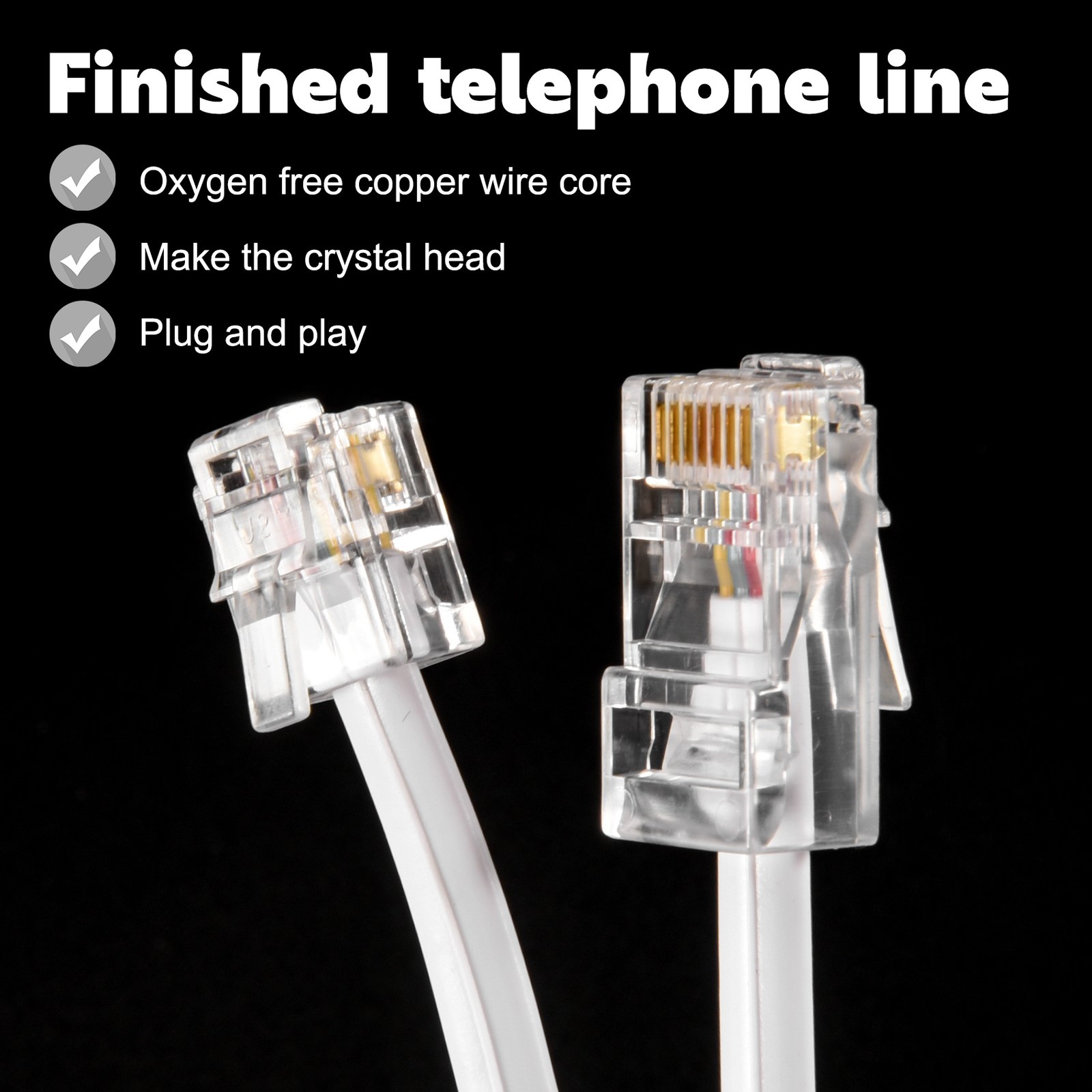 RJ11 6P4C to RJ45 8P4C Modular Phone Internet Extension Cable 3 Meter J6Z62903