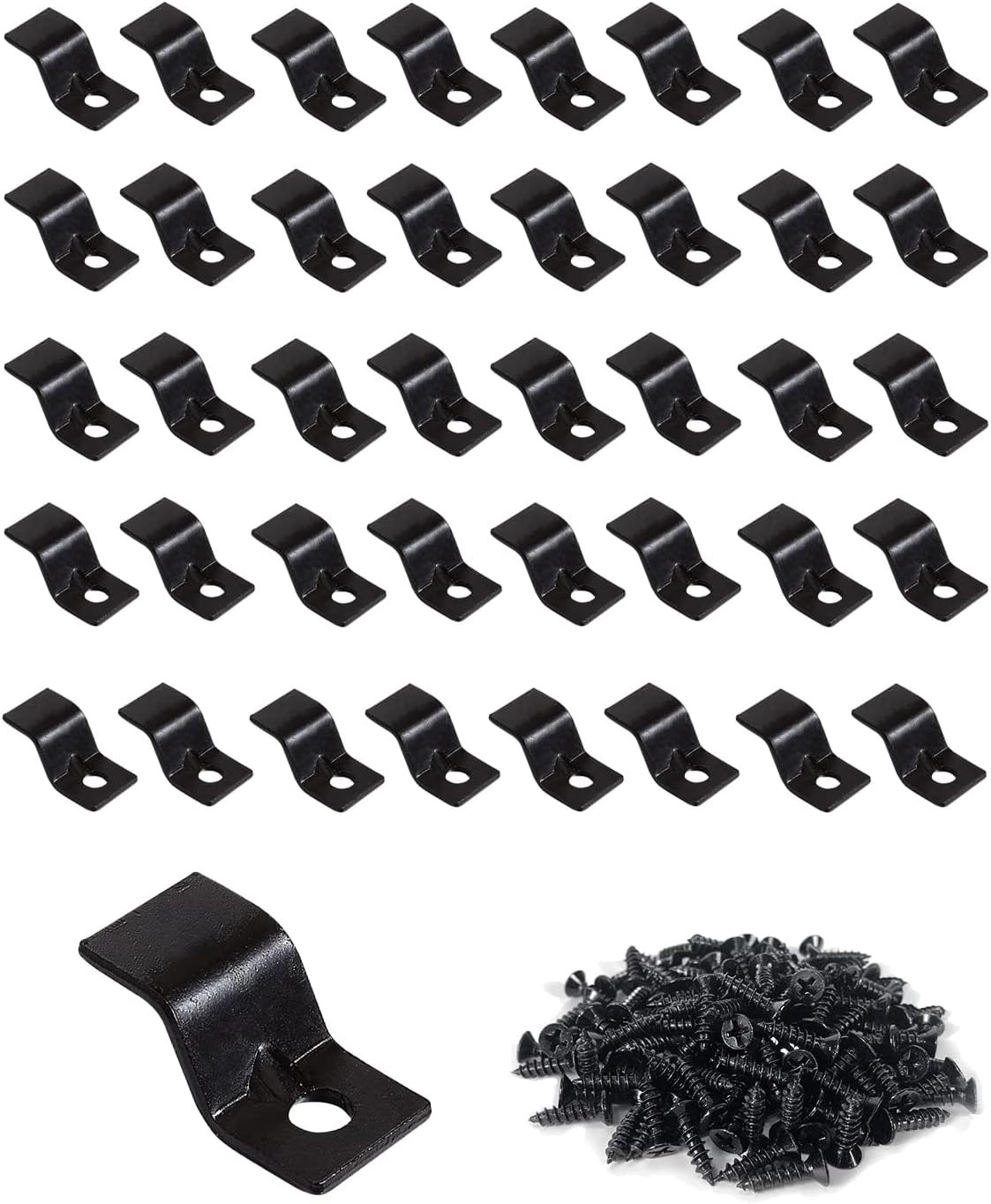 Table Top Fasteners, Z Clips for Table Tops 40 Packs (Black)